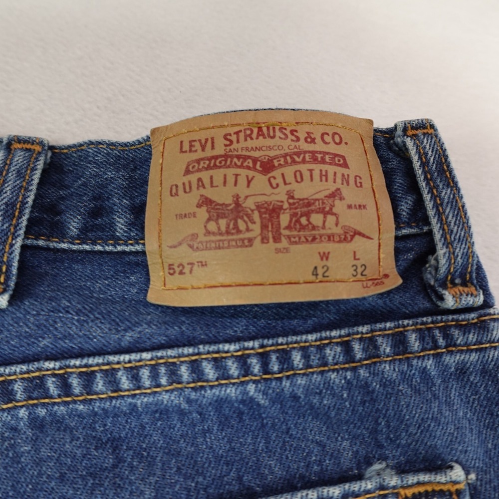 Vintage Y2K Levi's 527 42x32 Act 40x32 Jeans Baggy Wide Leg Skater Grunge Denim‎ - Picture 15 of 16